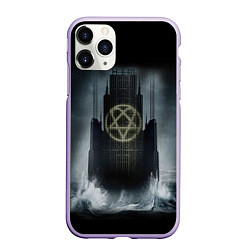 Чехол iPhone 11 Pro матовый HIM: Devil Castle, цвет: 3D-светло-сиреневый