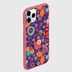 Чехол iPhone 11 Pro матовый Цветочный взрыв, цвет: 3D-малиновый — фото 2
