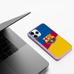 Чехол iPhone 11 Pro матовый FC Barcelona 2018 Colors, цвет: 3D-розовый — фото 2