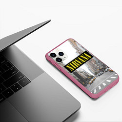 Чехол iPhone 11 Pro матовый Nirvana City, цвет: 3D-малиновый — фото 2