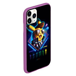 Чехол iPhone 11 Pro матовый Retro Pikachu, цвет: 3D-фиолетовый — фото 2