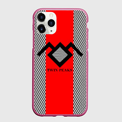 Чехол iPhone 11 Pro матовый Twin Peaks Mark, цвет: 3D-малиновый