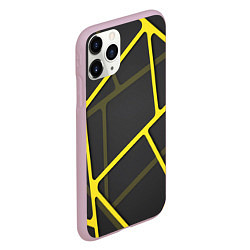 Чехол iPhone 11 Pro матовый Желтая сетка, цвет: 3D-розовый — фото 2