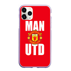 Чехол iPhone 11 Pro матовый Man Utd, цвет: 3D-светло-сиреневый