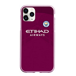 Чехол iPhone 11 Pro матовый Man City FC: Away 17/18, цвет: 3D-розовый
