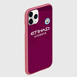 Чехол iPhone 11 Pro матовый Man City FC: Away 17/18, цвет: 3D-малиновый — фото 2