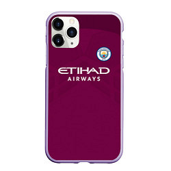 Чехол iPhone 11 Pro матовый Man City FC: Away 17/18, цвет: 3D-светло-сиреневый