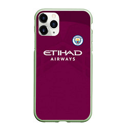 Чехол iPhone 11 Pro матовый Man City FC: Away 17/18, цвет: 3D-салатовый