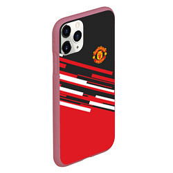 Чехол iPhone 11 Pro матовый Man UTD FC: Sport Line 2018, цвет: 3D-малиновый — фото 2