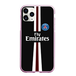 Чехол iPhone 11 Pro матовый PSG FC: Black 2018, цвет: 3D-розовый