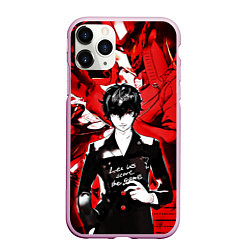 Чехол iPhone 11 Pro матовый Persona 5, цвет: 3D-розовый