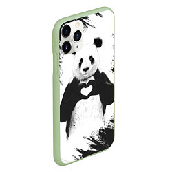 Чехол iPhone 11 Pro матовый Panda Love, цвет: 3D-салатовый — фото 2