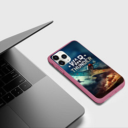 Чехол iPhone 11 Pro матовый Гром войны, цвет: 3D-малиновый — фото 2