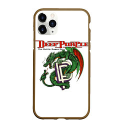 Чехол iPhone 11 Pro матовый Deep Purple: Green Gragon, цвет: 3D-коричневый