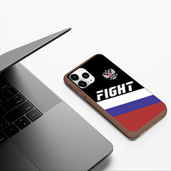 Чехол iPhone 11 Pro матовый Fight Russia, цвет: 3D-коричневый — фото 2