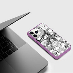 Чехол iPhone 11 Pro матовый Японская анимация компиляция, цвет: 3D-фиолетовый — фото 2
