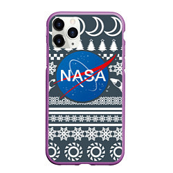 Чехол iPhone 11 Pro матовый NASA: New Year, цвет: 3D-фиолетовый