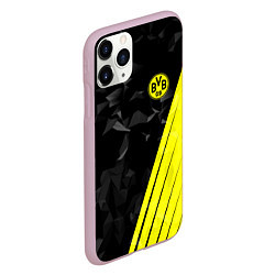 Чехол iPhone 11 Pro матовый FC Borussia Dortmund: Abstract, цвет: 3D-розовый — фото 2