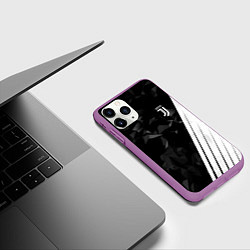 Чехол iPhone 11 Pro матовый FC Juventus: Abstract, цвет: 3D-фиолетовый — фото 2