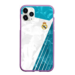 Чехол iPhone 11 Pro матовый FC Real Madrid: Abstract, цвет: 3D-фиолетовый