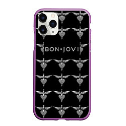 Чехол iPhone 11 Pro матовый Bon Jovi, цвет: 3D-фиолетовый