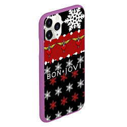 Чехол iPhone 11 Pro матовый Праздничный Bon Jovi, цвет: 3D-фиолетовый — фото 2