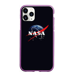 Чехол iPhone 11 Pro матовый NASA: Black Space, цвет: 3D-фиолетовый