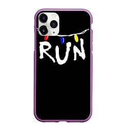 Чехол iPhone 11 Pro матовый Stranger Things RUN, цвет: 3D-фиолетовый
