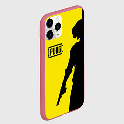 Чехол iPhone 11 Pro матовый PUBG: Yellow Shadow, цвет: 3D-малиновый — фото 2