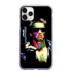 Чехол iPhone 11 Pro матовый Terminator Art, цвет: 3D-светло-сиреневый