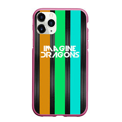 Чехол iPhone 11 Pro матовый Imagine Dragons: Evolve Lines, цвет: 3D-малиновый