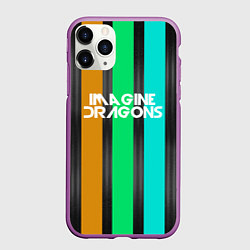 Чехол iPhone 11 Pro матовый Imagine Dragons: Evolve Lines, цвет: 3D-фиолетовый