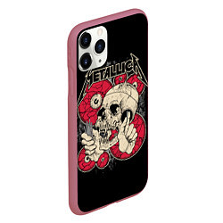 Чехол iPhone 11 Pro матовый Metallica Skull, цвет: 3D-малиновый — фото 2