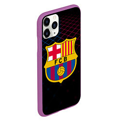 Чехол iPhone 11 Pro матовый FC Barcelona Lines, цвет: 3D-фиолетовый — фото 2