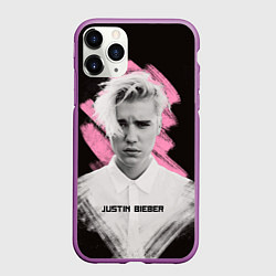 Чехол iPhone 11 Pro матовый Justin Bieber: Pink Splash, цвет: 3D-фиолетовый