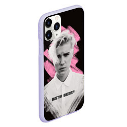 Чехол iPhone 11 Pro матовый Justin Bieber: Pink Splash, цвет: 3D-светло-сиреневый — фото 2