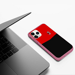 Чехол iPhone 11 Pro матовый АC Milan: R&B Sport, цвет: 3D-малиновый — фото 2