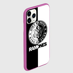 Чехол iPhone 11 Pro матовый Ramones B&W, цвет: 3D-фиолетовый — фото 2