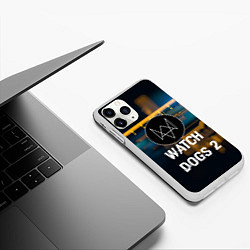 Чехол iPhone 11 Pro матовый Watch Dogs 2: Tech Scheme, цвет: 3D-белый — фото 2