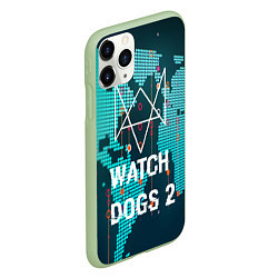 Чехол iPhone 11 Pro матовый Watch Dogs 2: Network Hack, цвет: 3D-салатовый — фото 2
