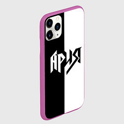 Чехол iPhone 11 Pro матовый Ария Ч/Б, цвет: 3D-фиолетовый — фото 2