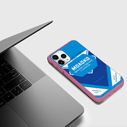 Чехол iPhone 11 Pro матовый Молоко сгущенное, цвет: 3D-малиновый — фото 2