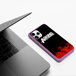 Чехол iPhone 11 Pro матовый Asking Alexandria: Flame, цвет: 3D-фиолетовый — фото 2