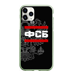 Чехол iPhone 11 Pro матовый ФСБ: герб РФ, цвет: 3D-салатовый