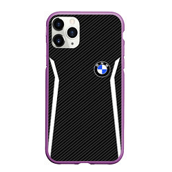 Чехол iPhone 11 Pro матовый BMW CARBON БМВ КАРБОН, цвет: 3D-фиолетовый