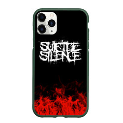 Чехол iPhone 11 Pro матовый Suicide Silence: Red Flame, цвет: 3D-темно-зеленый