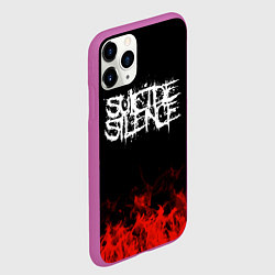 Чехол iPhone 11 Pro матовый Suicide Silence: Red Flame, цвет: 3D-фиолетовый — фото 2