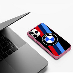 Чехол iPhone 11 Pro матовый BMW 2021 M SPORT БМВ М СПОРТ, цвет: 3D-малиновый — фото 2