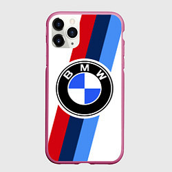 Чехол iPhone 11 Pro матовый BMW M: White Sport, цвет: 3D-малиновый