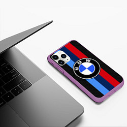 Чехол iPhone 11 Pro матовый BMW SPORT, цвет: 3D-фиолетовый — фото 2